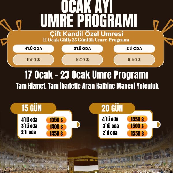 OCAK AYI UMRE PROGRAMI